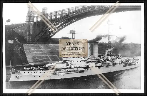 Foto S.M.S. Hessen 1903 Linienschiff im KW Kanal Kaiserliche Marine