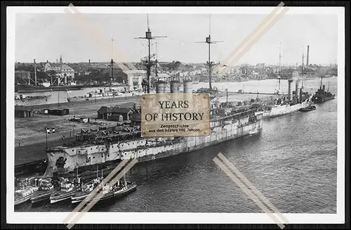 Foto S.M.S. Lothringen 1904 Linienschiff als F-Boot Mutterschiff u. Arcona u. K