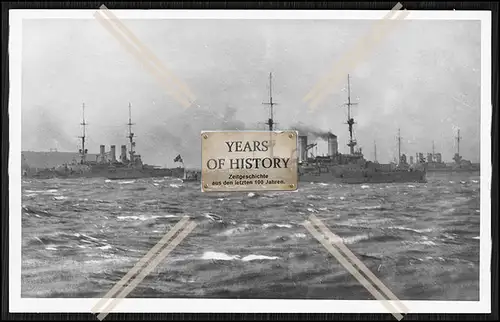 Foto S.M.S. Linienschiffe Pommern Schwaben Ostfriesland auf Reede Kaiserliche M