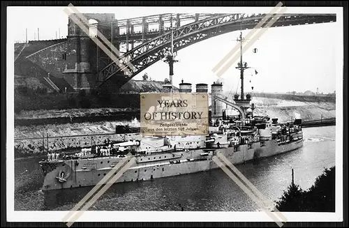 Foto S.M.S. Lothringen 1904 Linienschiff im KW Kanal Kaiserliche Marine