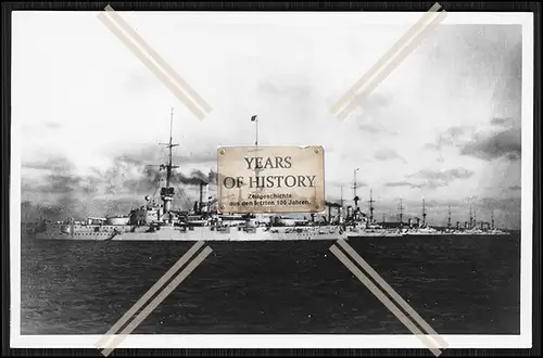 Foto S.M.S. Kriegsschiffe Linienschiffe I. Geschwader in Kiel 1910 Kaiserliche 