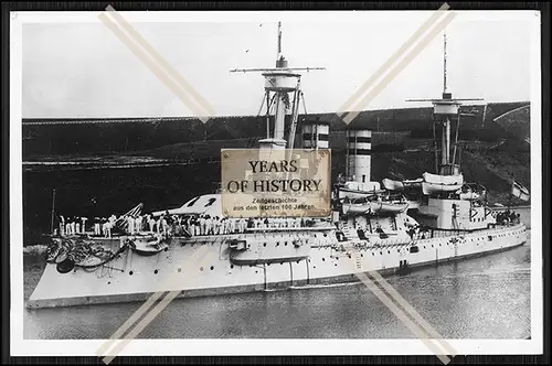 Foto S.M.S. Wörth 1892 Linienschiff im KW Kanal Kaiserliche Marine