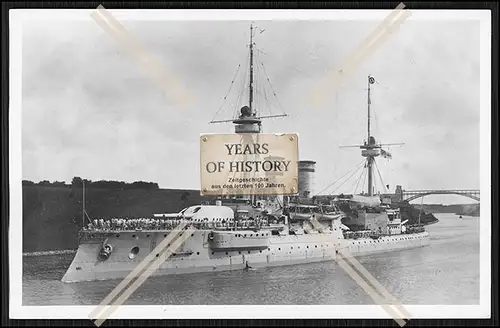 Foto S.M.S. Weißenburg 1891 Linienschiff im KW Kanal Kaiserliche Marine