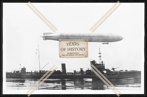 Foto Torpedoboote Zerstörer mit Zeppelin Luftschiff L 23 1. WK Weltkrieg S.M.S