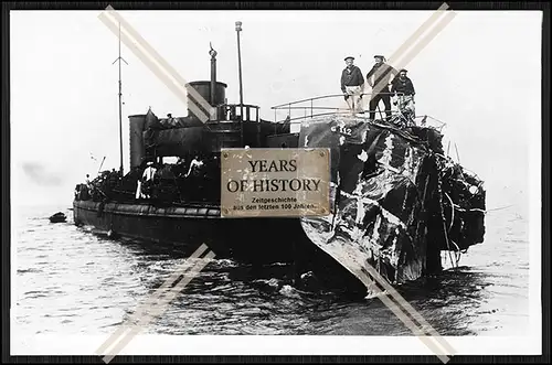 Foto Torpedoboot Zerstörer S.M.S. G 112 Wrack nach Kollision Kaiserlichen Mari
