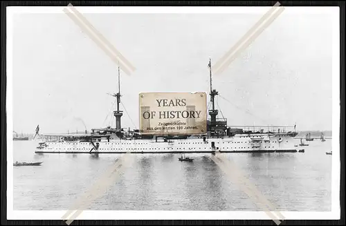 Foto S.M.S. Fürst Bismarck 1897 Großer Kreuzer Kaiserliche Marine 