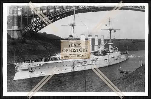 Foto S.M.S. Gneisenau 1906 Großer Kreuzer im KW Kanal Kaiserliche Marine