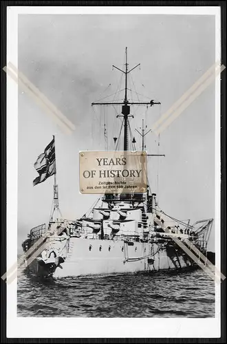 Foto S.M.S. SMS Moltke 1910 im Hafen Großer Kreuzer Schlachtkreuzer Kaiserlich