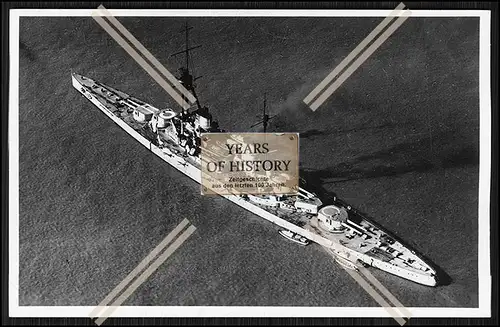Foto S.M.S. SMS Derfflinger 1913 Luftbild Großer Kreuzer Skagerrakschlacht Kai