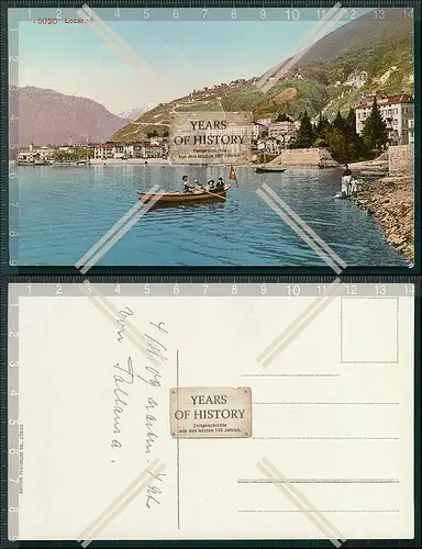 AK Locarno Sponda del Lago Maggiore Damen mit Ruderboot 1909