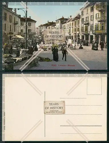 AK Locarno Piazza Grande un giorno di mercato 1903