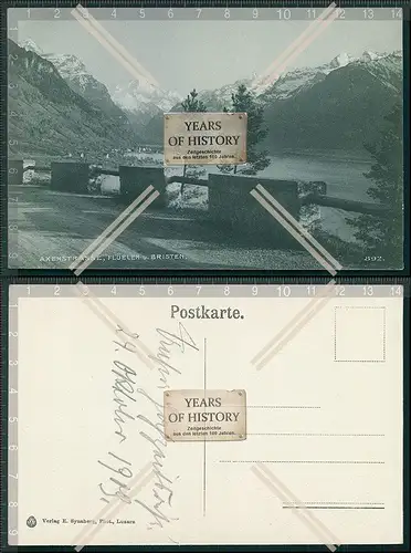 AK Axenstraße am Vierwaldstättersee Flüelen und Bristen 1909