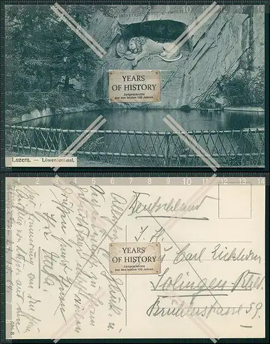 AK Luzern Stadt Schweiz Löwendenkmal 1909 