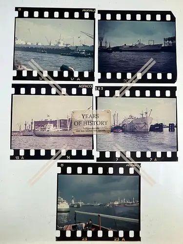 Farbdia  5x Hamburg Hafen Schiffe uvm. 1960/70er Jahre