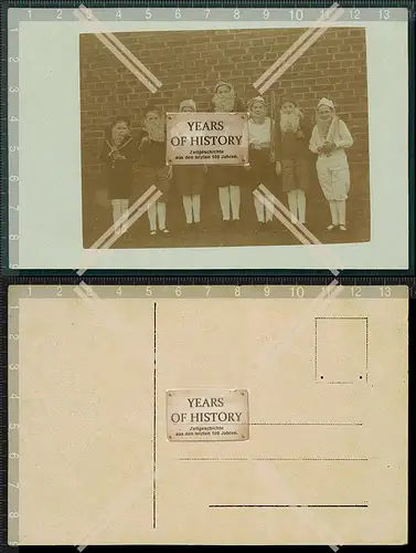 Orig. Foto Kinder mit Bärte die 7 Zwerge verkleidet Karneval