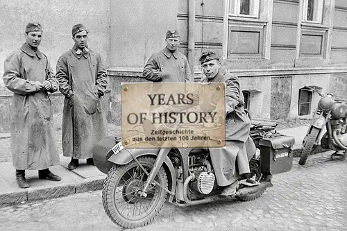 Foto kein Zeitgenössisches Original Motorrad Krad Soldaten Frankreich Belgien