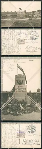 AK 2x Stenay Lothringen Meuse Kriegerdenkmal 1916 Feldpost gel. n. Gütersloh