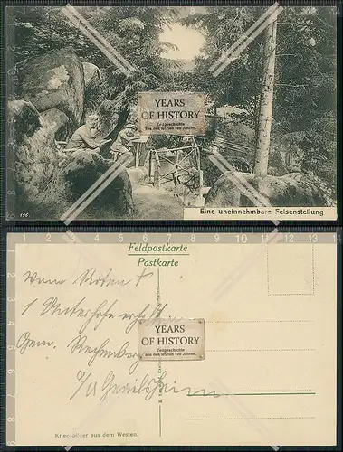 AK Feldpostkarte 1. WK Eine uneinnehmbare Felsenstellung Kriegsbilder aus dem W