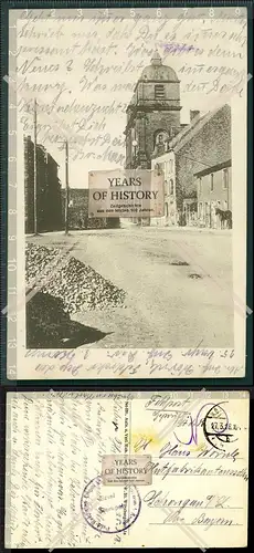 Orig. AK Kirche Frankreich Straßenansicht Feldpost gel. 1918