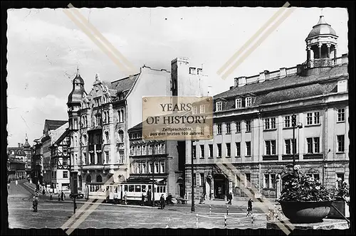 Foto Lutherstadt Eisenach Thüringen Rathaus mit Straßenbahn DDR