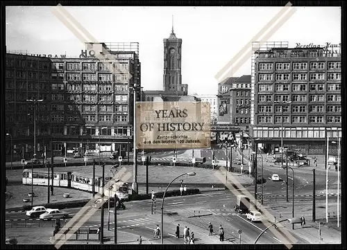 Foto Berlin Alexanderplatz - HO-Warenhaus Berolina-Haus - Strassenbahn Rathaus