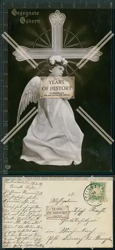 AK Kind Mädchen als Engel mit Jesus Kreuz 1909 gelaufen