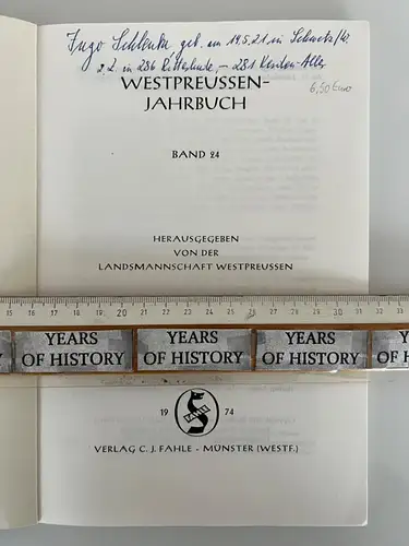 Westpreussen-Jahrbuch. 1974. Band 24. Landsmannschaft Westpreussen Notgeld uvm.