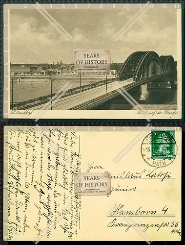 Orig. AK Düsseldorf Blick auf die Gesolei mit Rheinbrücke 1927 gelaufen
