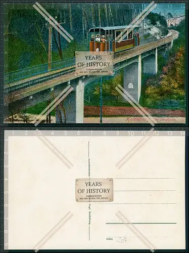 AK Heidelberg am Neckar Bergbahn Standseilbahn Brücke 1907