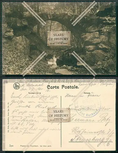 AK Feldpost 1. WK LIR Infanterie Regiment 122 Spa Belgien Promenade Meyerbeer