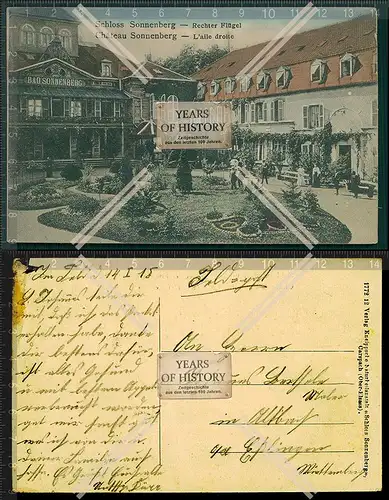 AK Carspach Schloss Sonnenberg rechter Flügel 1915 Feldpost Chateau Sonnenberg