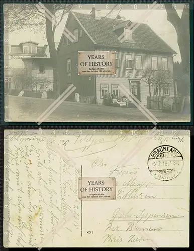 Orig. Foto AK Braunlage Pension Haus Luise 1918 Feldpost gelaufen