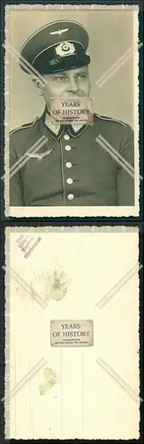 Orig. Foto Portrait Soldat in Uniform und Schirmmütze