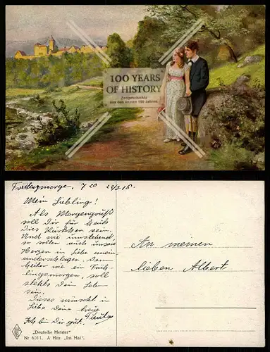 Orig. AK Künstlerkarte ca. 1900-1920 verschiedene Motive Mädchen Liebespaare Jun