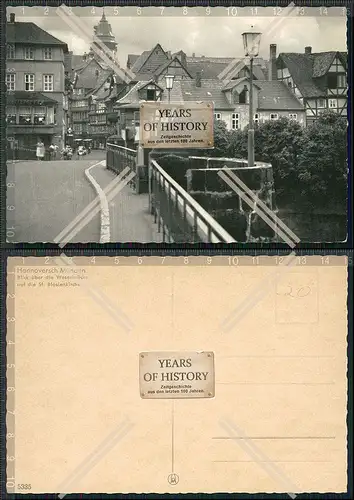 AK Hann. Münden Blick über die Weserbrücke auf St. Blasienkirche