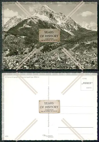 Foto AK Mittenwald gegen Wettersteingebirge mit Alpspitze