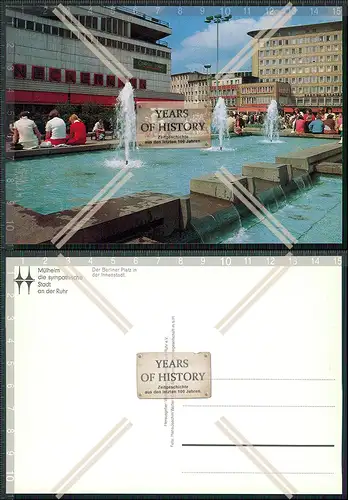 AK Mülheim an der Ruhr Berliner Platz Springbrunnen 