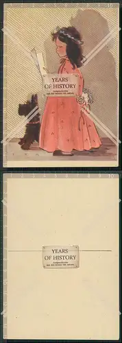 AK Künstler singendes kleines Mädchen mit Hund und Brautstrauß 