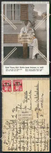 AK Künstler kein Feuer kein Kohle kann brennen so heiß Briefmarke Bayern deut