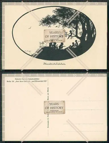 AK Plauderstündchen - Elsbeth Forck Schattenbilder Reihe 50 aus dem Gnomen und