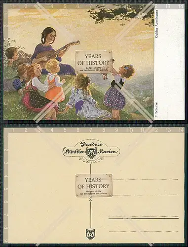 AK F. Schenkel Goldene Abendsonne Dresdner Künstler Karten 