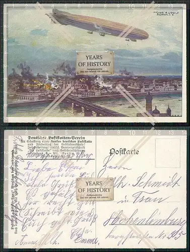 AK Zeppelin Luftschiff Schütte Lanz Warschau bombardierend Schulze Hans Rudolf