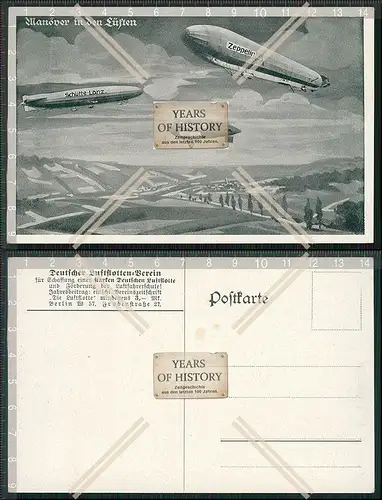 AK Manöver in den Lüften Schütte Lanz Zeppelin Parseval Deutscher Luftflotte