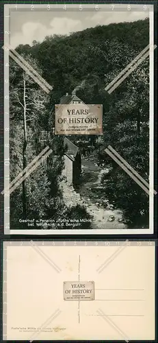 AK Weinheim Bergstraße Gasthof Pension Fuchs sche Mühle mit Fluss 1937