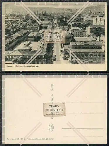 AK Stuttgart in Württemberg Blick vom Bahnhofsturm 1940