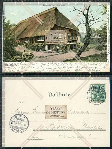 AK Litho 1903 gel. Gutachtal Schwarzwaldhaus Gutach Kinzig