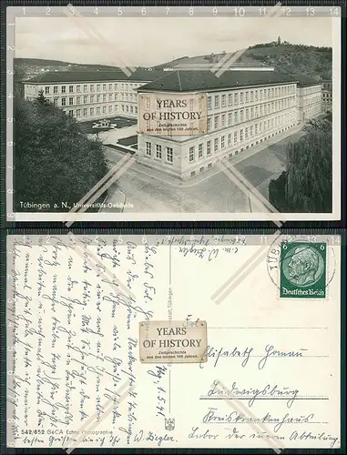 Foto AK Tübingen am Neckar Universitätsgebäude 1941 gelaufen