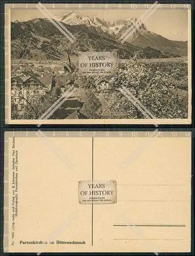 AK Garmisch-Partenkirchen Ort im Blütenschmuck Karte um 1930