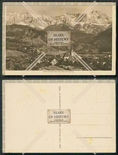 AK Garmisch Partenkirchen Teilansicht mit Dreitorspitze Karte um 1930