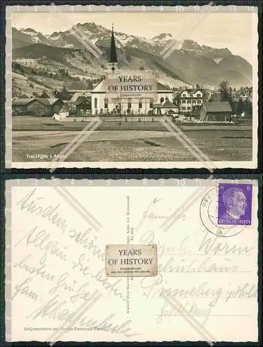 Foto AK Trauchgau Halblech Allgäu Blick auf Kirche Ort Berge 1943 gelaufen bay